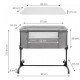 Patut cu laterala deschizabila Kidwell Snuzzy - Light Grey