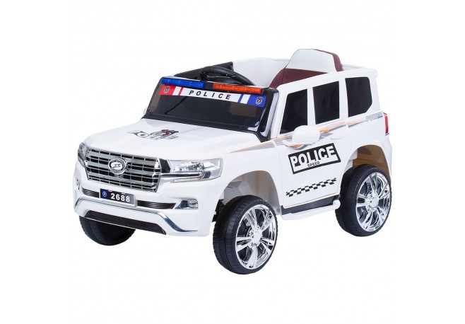 Masinuta electrica Chipolino SUV Police Patrol cu scaun din piele white