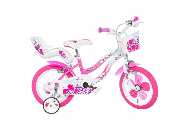 Bicicleta copii Dino Bikes 16'' Flappy roz