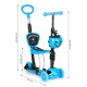 Trotineta 5 in 1 cu sezut si 3 roti cu LED Ecotoys YM-SW-6 - Albastru - Resigilat (ambalaj deteriorat)