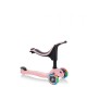Trotineta Globber Go-Up Sporty 3 in 1 cu lumini culoare roz pastel
