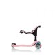 Trotineta Globber Go-Up Sporty 3 in 1 cu lumini culoare roz pastel