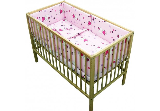 Lenjerie patut Hubners Kitty Floricele 5 piese roz