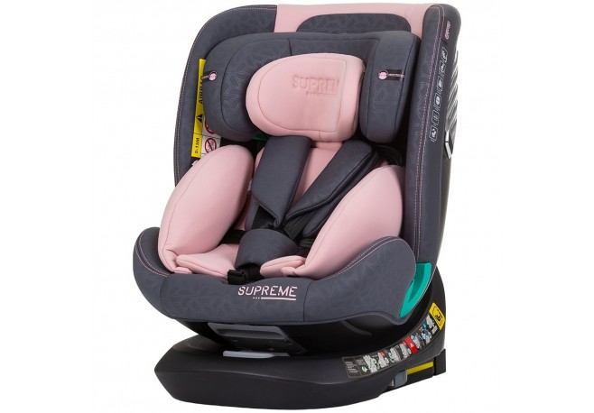 Scaun auto Chipolino Supreme I-Size 40-150 cm cu sistem Isofix flamingo