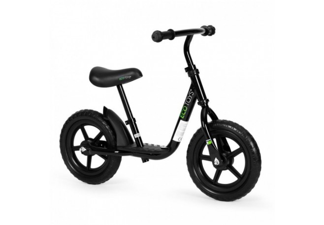 Bicicleta fara pedale cu platforma si roti din spuma EVA Ecotoys JT-BB-05 - Negru