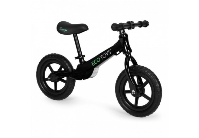 Bicicleta fara pedale cu roti din spuma EVA Ecotoys YM-BB-17 - Negru