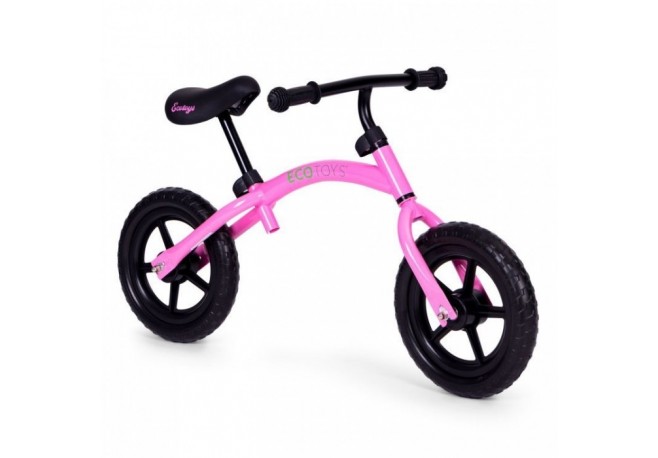 Bicicleta fara pedale cu roti din spuma EVA Ecotoys YM-BB-13 - Roz