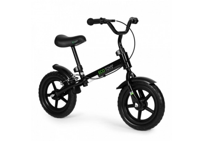 Bicicleta fara pedale cu frana de mana si roti din spuma EVA Ecotoys YM-BB-3 - Negru