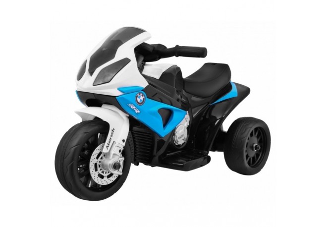 Motocicleta electrica BMW S1000 RR MINI roti din plastic scaun tapitat 67x35.5x42 cm putere 6V - Albastru