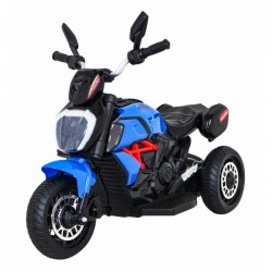 Motocicleta electrica Fast Tourist roti din plastic scaun tapitat 83x35x63 cm putere 18W - Albastru
