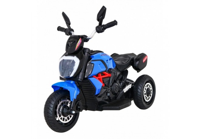 Motocicleta electrica Fast Tourist roti din plastic scaun tapitat 83x35x63 cm putere 18W - Albastru