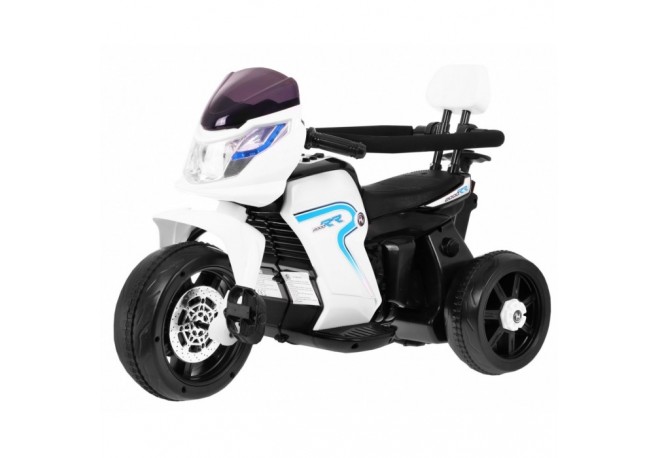 Motocicleta electrica 3 in 1 HL108 roti si scaun din plastic 78x39x59 cm putere 20W - Alb