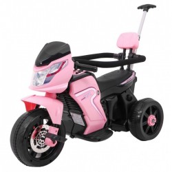 Motocicleta electrica 3 in 1 HL108 roti si scaun din plastic 78x39x59 cm putere 20W - Roz