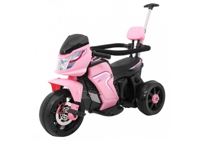 Motocicleta electrica 3 in 1 HL108 roti si scaun din plastic 78x39x59 cm putere 20W - Roz