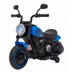 Motocicleta electrica CHOPPER FASTER AHL008 roti si scaun din plastic 78x30x55 cm putere 20W - Albastru