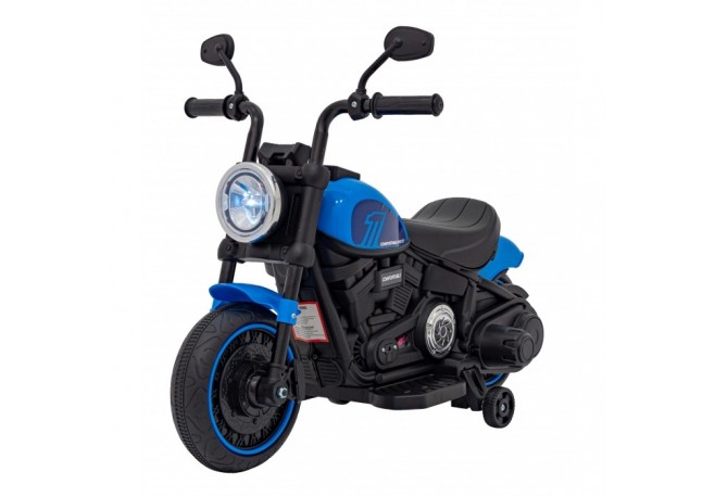 Motocicleta electrica CHOPPER FASTER AHL008 roti si scaun din plastic 78x30x55 cm putere 20W - Albastru