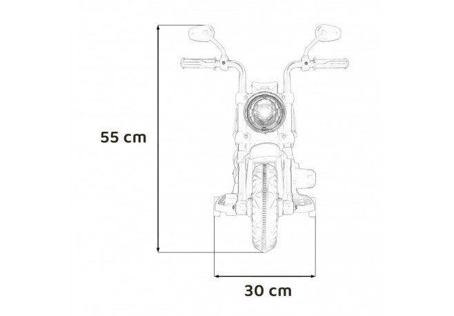 Motocicleta electrica CHOPPER FASTER AHL008 roti si scaun din plastic 78x30x55 cm putere 20W - Rosu