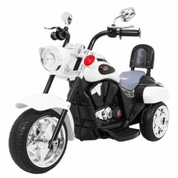 Motocicleta electrica CHOPPER NightBike TR1501 roti si scaun din plastic 92x34x63 cm putere 6V - Alb