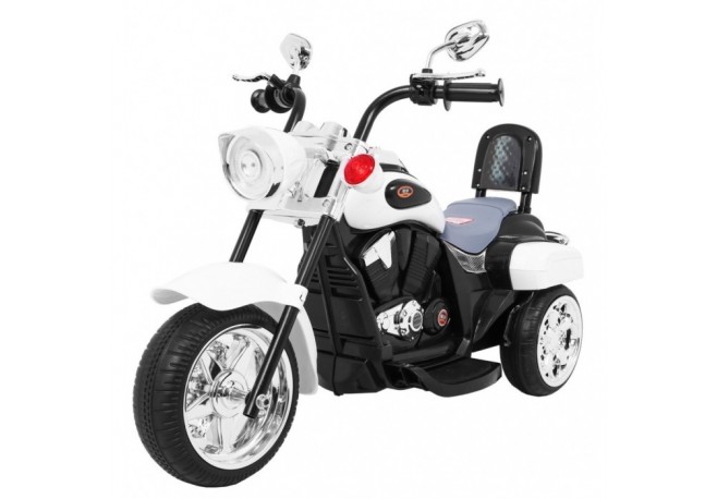 Motocicleta electrica CHOPPER NightBike TR1501 roti si scaun din plastic 92x34x63 cm putere 6V - Alb