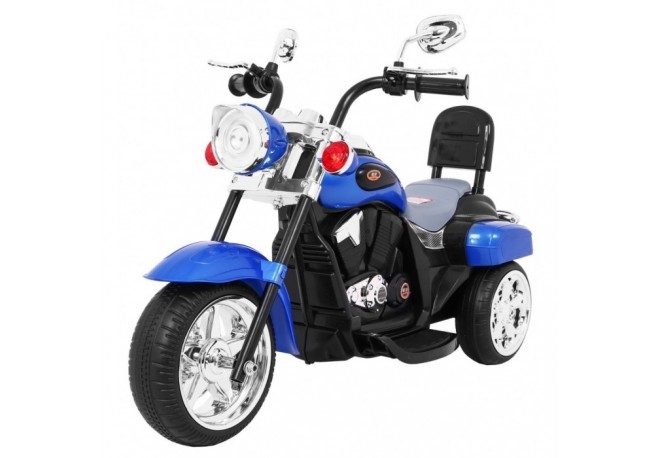 Motocicleta electrica CHOPPER NightBike TR1501 roti si scaun din plastic 92x34x63 cm putere 6V - Albastru