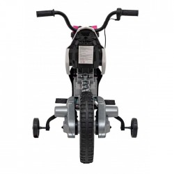 Motocicleta electrica PANTONE 361C roti EVA + 2 roti ajutatoare scaun tapitat 108x59x72 cm putere 60W - Roz