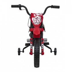 Motocicleta electrica PANTONE 361C roti EVA + 2 roti ajutatoare scaun tapitat 108x59x72 cm putere 60W - Rosu