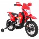 Motocicleta electrica CROSS BDM0912 roti si scaun din plastic + 2 roti ajutatoare 105x50x72 cm putere 6V - Rosu