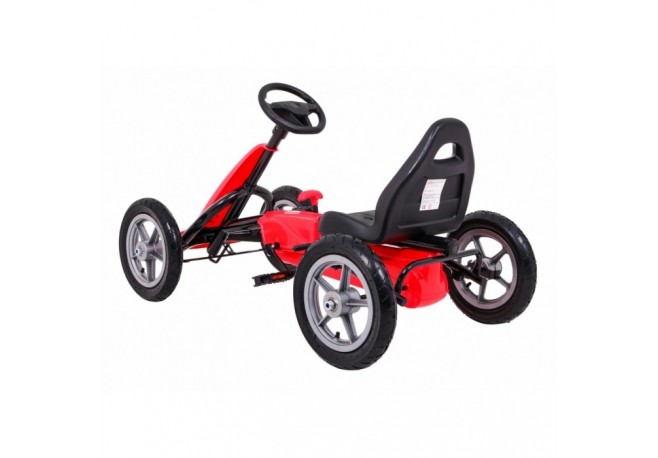 Kart cu pedale si roti gonflabile varsta 3 ani+ 113x60x65 cm Gokart STAR - Rosu