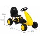 Kart cu pedale roti si scaun din plastic 60x35x39 cm Gokart - Galben
