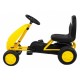 Kart cu pedale roti si scaun din plastic 60x35x39 cm Gokart - Galben