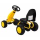 Kart cu pedale roti si scaun din plastic 60x35x39 cm Gokart - Galben