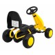 Kart cu pedale roti si scaun din plastic 60x35x39 cm Gokart - Galben