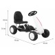 Kart cu pedale roti si scaun din plastic 60x35x39 cm Gokart - Alb