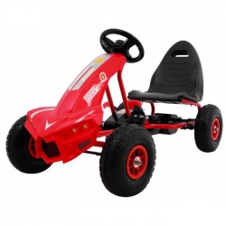 Kart cu pedale si roti gonflabile varsta 3 ani+ 114x59x63 cm Gokart CHAMPION - Rosu
