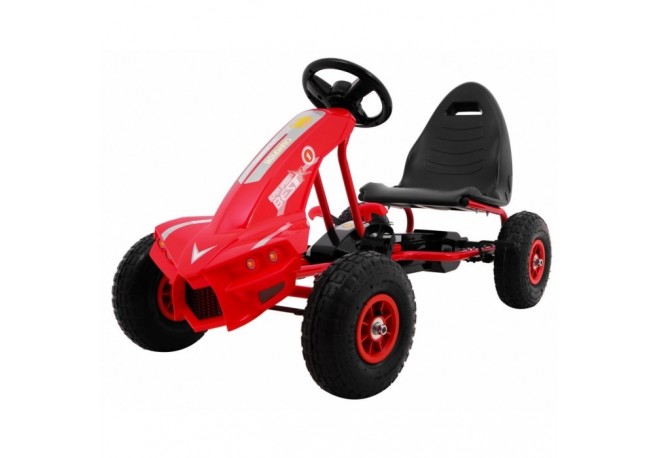 Kart cu pedale si roti gonflabile varsta 3 ani+ 114x59x63 cm Gokart CHAMPION - Rosu