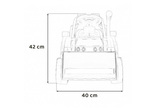 Buldozer electric cu cupa mobila roti si scaun din plastic 86x40x42 cm putere 25W - Albastru