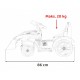 Buldozer electric cu cupa mobila roti si scaun din plastic 86x40x42 cm putere 25W - Albastru