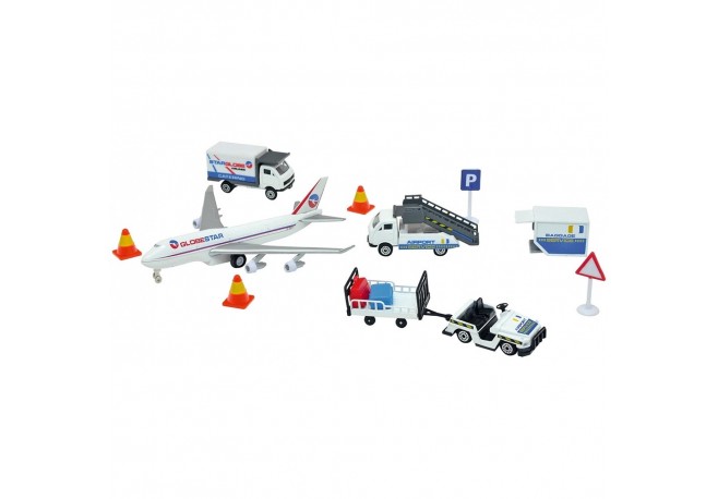 Set de joaca aeroport Dickie Toys Airport Playset cu 13 piese
