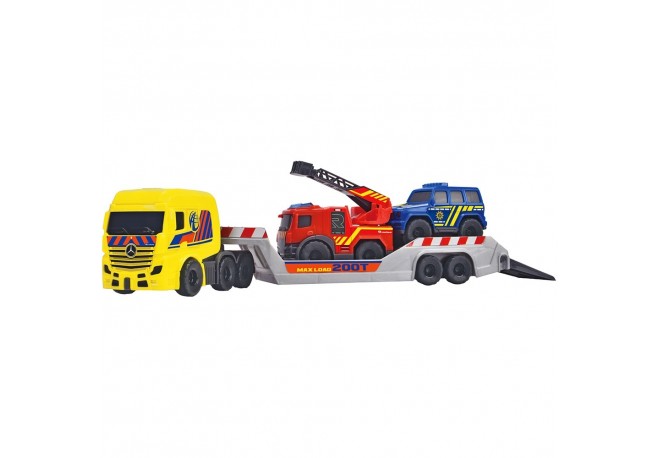 Set Dickie Toys Micro Rescue Truck cu un camion de salvare si 2 vehicule