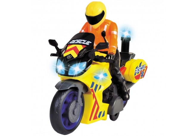 Motocicleta de salvare Dickie Toys Rescue Bike 17 cm cu lumini si sunete