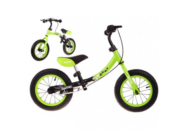 Bicicleta fara pedale cu frana si cadru variabil roti gonflabile Boomerang SporTrike - Verde