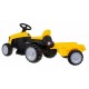 Tractor electric cu remorca TR1908T roti si scaun din plastic 112x40x43 cm putere 25W - Galben