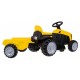 Tractor electric cu remorca TR1908T roti si scaun din plastic 112x40x43 cm putere 25W - Galben