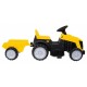 Tractor electric cu remorca TR1908T roti si scaun din plastic 112x40x43 cm putere 25W - Galben