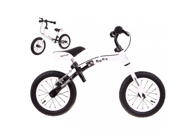 Bicicleta fara pedale cu frana si cadru variabil roti gonflabile Boomerang SporTrike - Alb