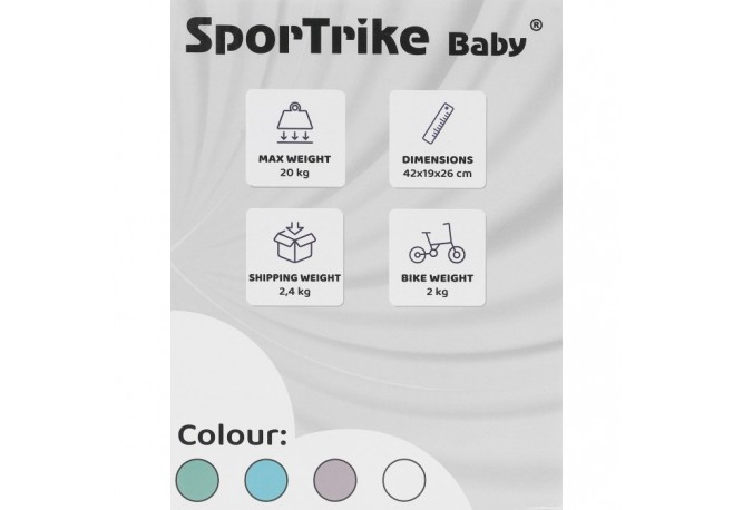 Bicicleta fara pedale cu 4 roti din plastic SporTrike - Roz
