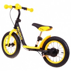 Bicicleta fara pedale cu frana suport picioare roti gonflabile Balancer SporTrike - Galben