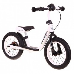 Bicicleta fara pedale cu frana suport picioare roti gonflabile Balancer SporTrike - Alb