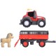 Tractor Simba ABC Massey Ferguson Animal Trailer 30 cm cu lumini sunete remorca si figurina