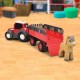Tractor Simba ABC Massey Ferguson Animal Trailer 30 cm cu lumini sunete remorca si figurina